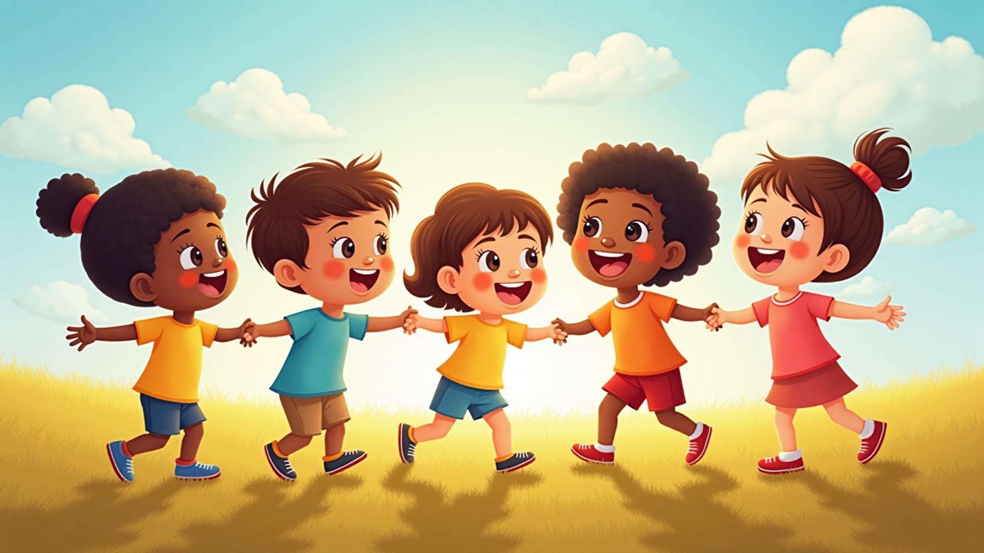 Children holding hands in unity